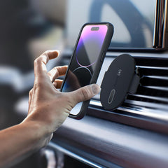 Speck iPhone Car Vent Mount MagSafe Accessory - ClickLock No-Slip Interlock, Ultra Secure Vent Clamp, 360 Adjustable & Lockable Ball Point - Black