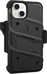 ZIZO Bolt Bundle for iPhone 15 Case with Screen Protector Kickstand Holster Lanyard - Black
