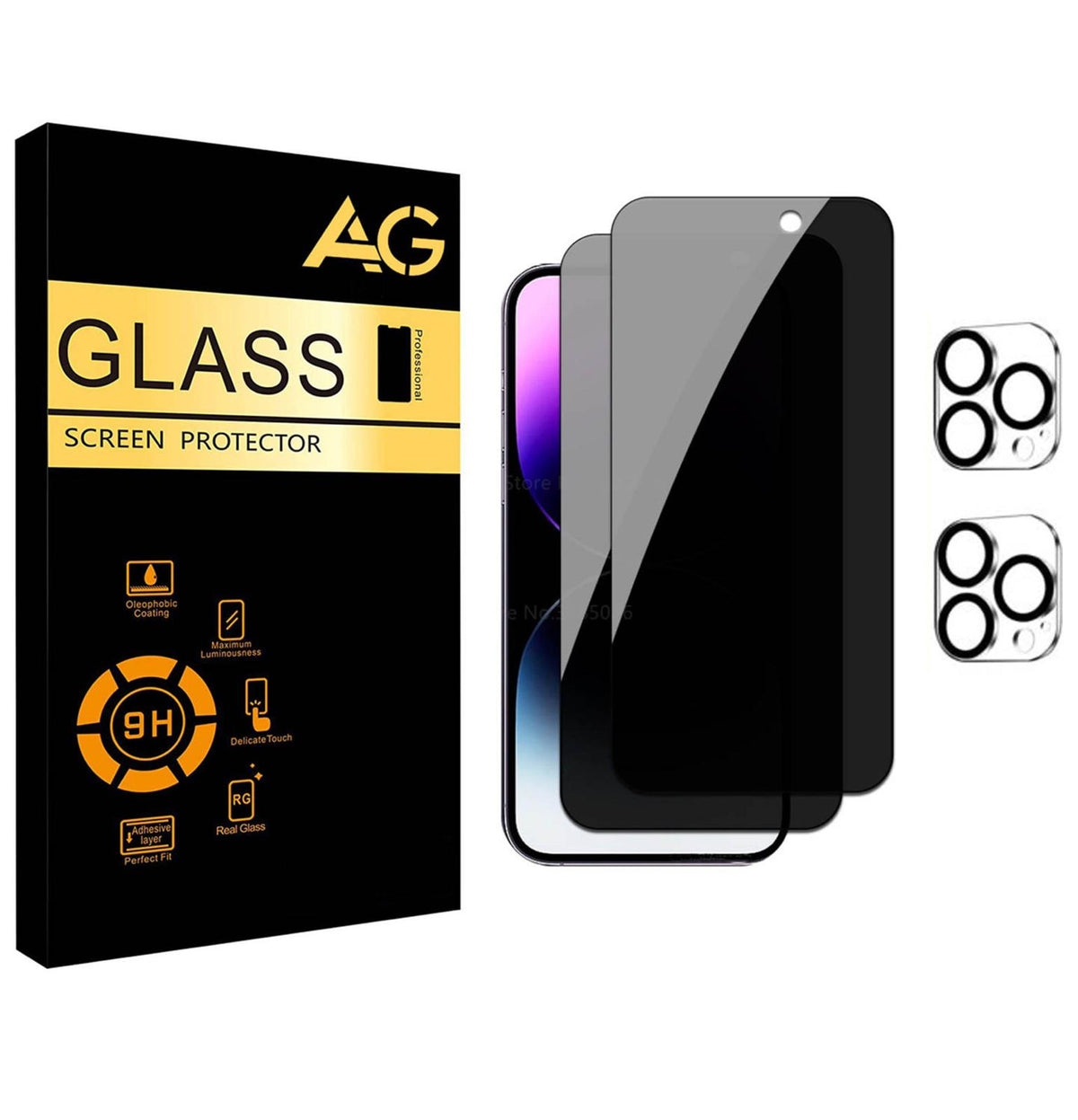2 Privacy Tempered Glass & Camera Lense - AG Deals