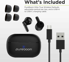 PureGear PureBoom Wireless Earbuds for Enhanced Sound, Touch Control Stereo Headphones in Ear Built-in Mic for iPhone/Android Phones/TV/Laptops, More Devices