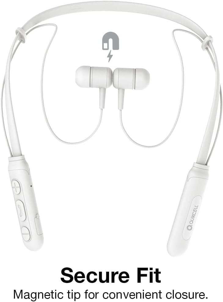 Quikcell Qfit Wireless Neckband Earphones Secure Fit - AG Deals