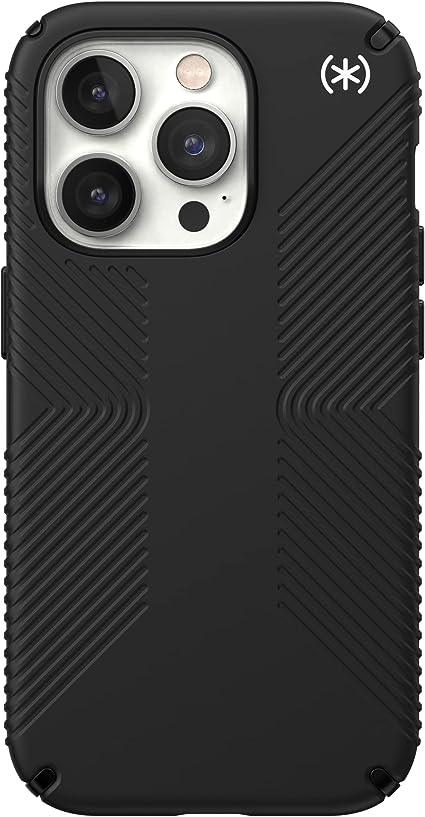 Speck Presidio2 Grip - Non-Slip iPhone 14 Pro Case (Black/Black/White) - AG Deals