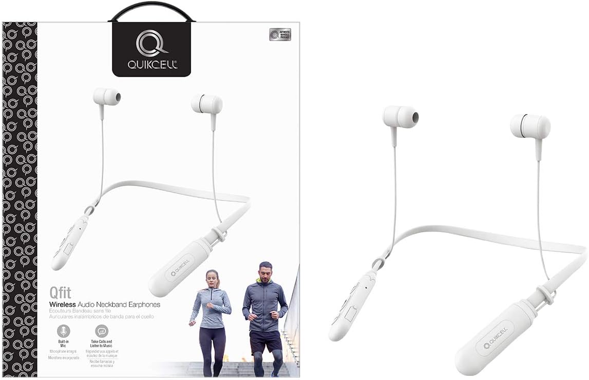 Quikcell Qfit Wireless Neckband Earphones Secure Fit - AG Deals