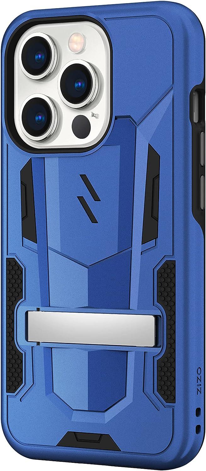 Zizo Transform Series for iPhone 14 Pro (6.1) Case - Rugged Dual-Layer Protection with Kickstand - Blue - AG Deals