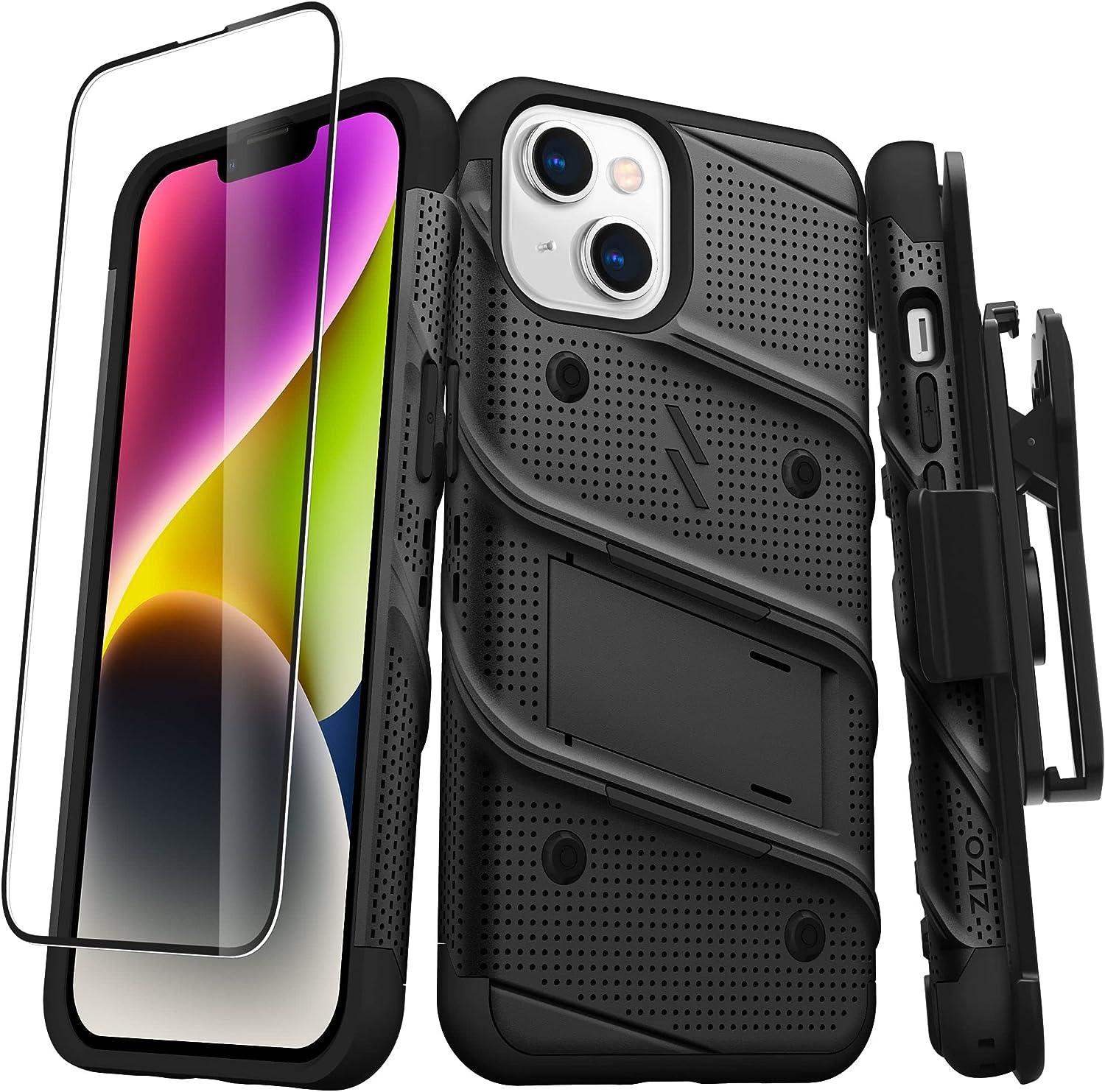 ZIZO Bolt Bundle for iPhone 14 (6.1) Case with Screen Protector Kickstand Holster Lanyard - AG Deals